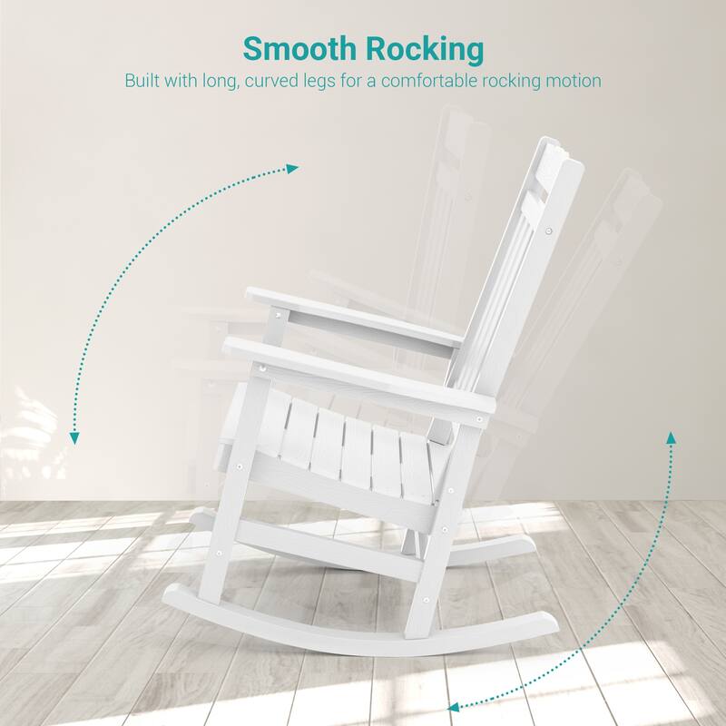 BONOSUKI Patio Adirondack Rocking Chair,Fire Pit Chair Weather