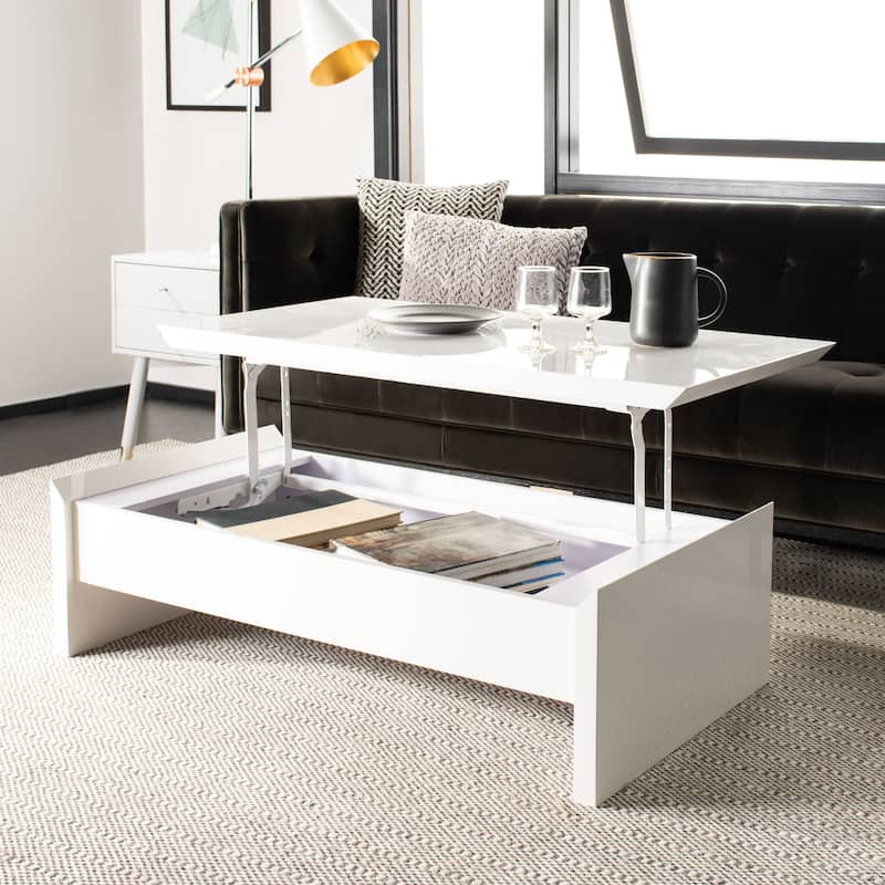 SAFAVIEH Kinsley White Lift-Top Coffee Table - 47.2" x 23.6" x 13.4"