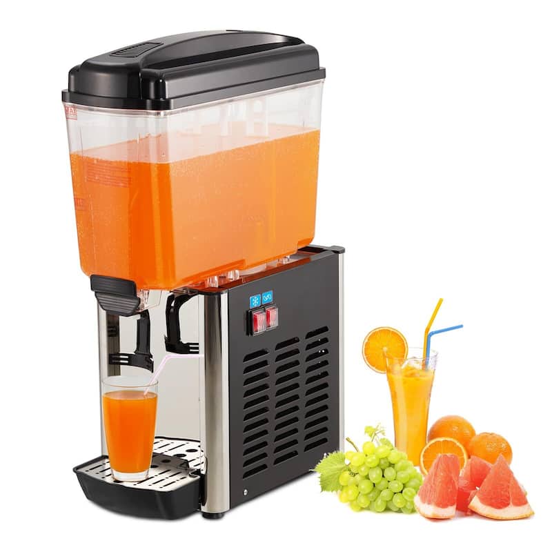 115V Commercial Cold Beverage Dispenser, 4.8 Gallons - Black