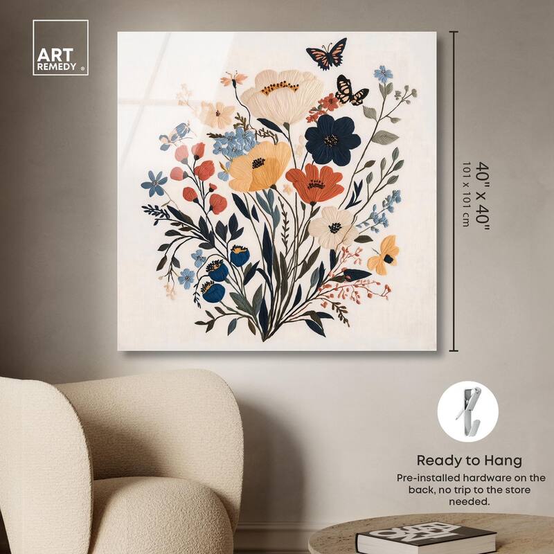 Garden of Threads I Acrylic by Art Remedy, Ready to Hang