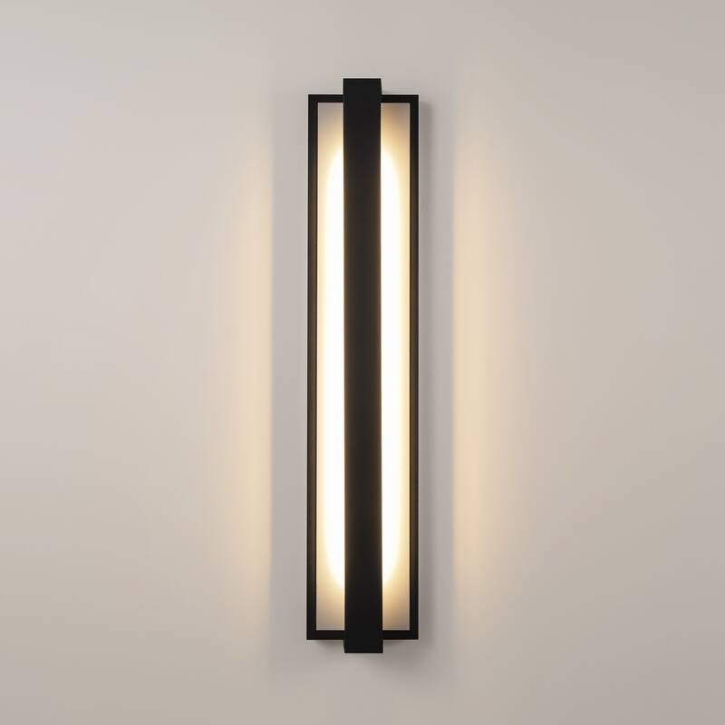 Modern Black Rectangular Linear LED Outdoor Wall Lights/Sconce Lighting