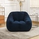 preview thumbnail 11 of 81, Fluffy and Lazy Teddy Fabric BeanBag Chairs with Memory Foam Dark Blue