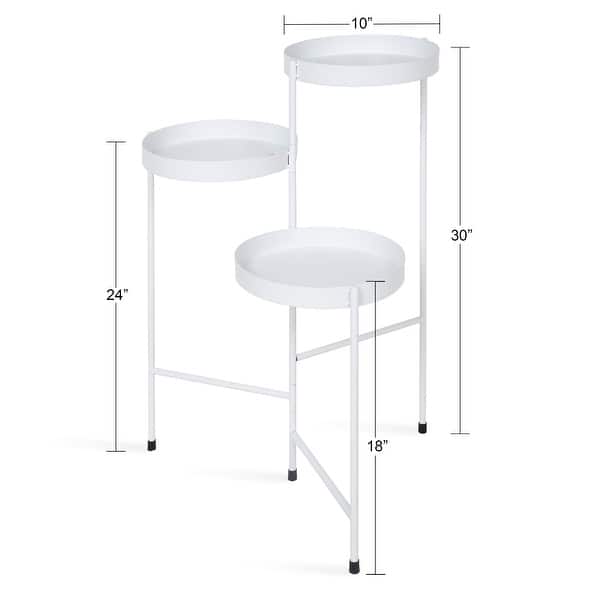 dimension image slide 2 of 17, Kate and Laurel Finn Metal 3-tier Modern Plant Stand - 16x21x30