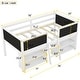 preview thumbnail 3 of 7, Twin Size Low Loft Bed with Two Movable Shelves, Decorative Chalkboard Guardrail, and Integrated Ladder, White