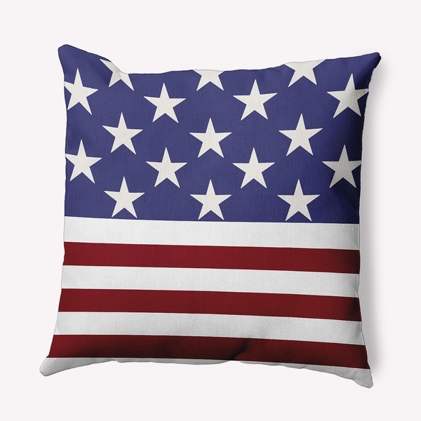 slide 2 of 3, July 4th USA Flag Indoor/Outdoor Throw Pillow 16" x 16" - Purplish Blue
