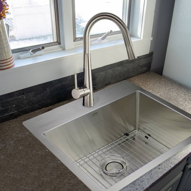 Diamond Sink Kit with Single Bowl, Micro Dual Mount Installation, Magnetic Accessories Kit, and Drain Kit