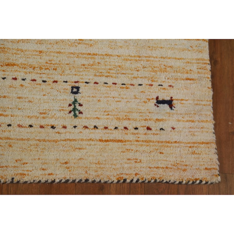 Little Animals Gabbeh Indian Rug Handmade Wool Carpet - 3'10" x 5'9"