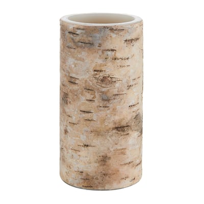 Mikasa Birch LED Wax Pillar Candle - 6.1" H