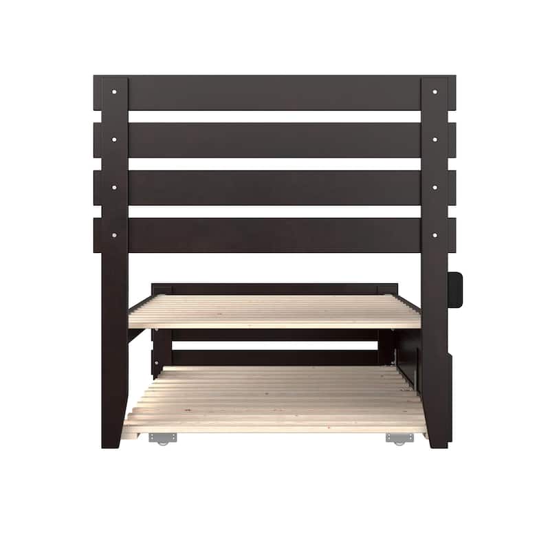 Oxford Twin XL Bed with Footboard and Twin XL Trundle in Espresso