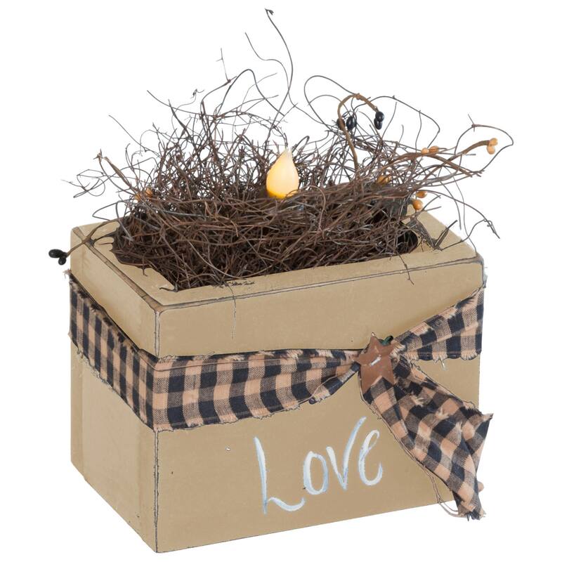 Farmhouse Flameless Candle in Box - Country Tan