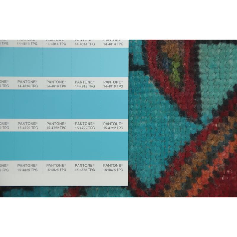 Hand Knotted Oriental 100% Wool Carpet Traditional Geometric Red Ardebil Runner Rug - 10' 2'' X 3' 3''