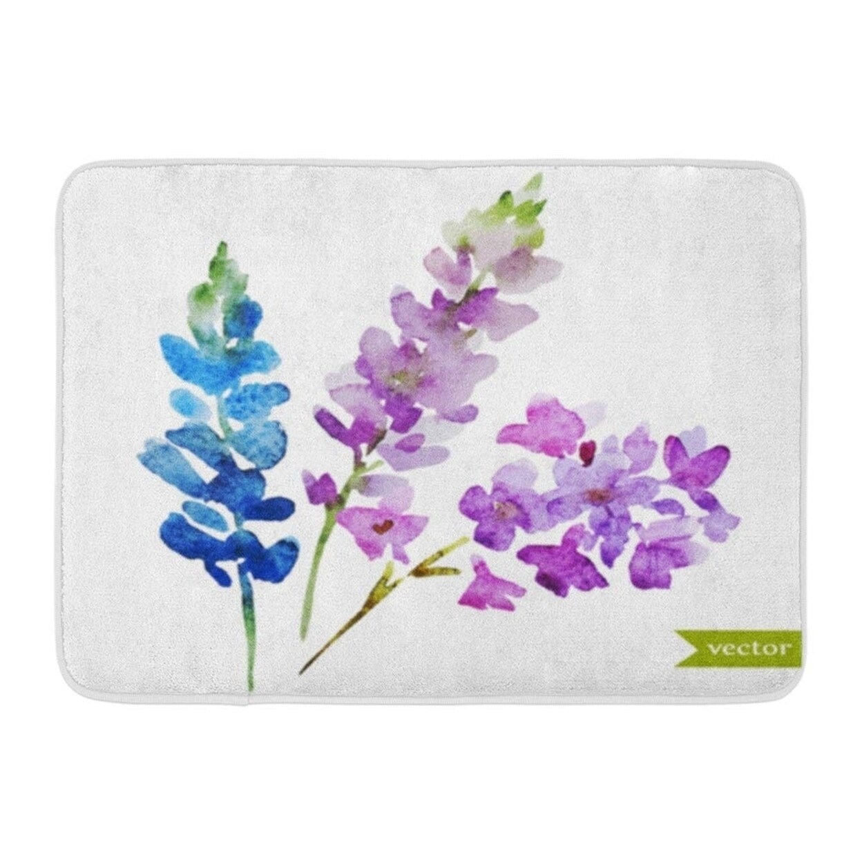 Shop Purple Drawing Watercolor Abstract Lilac Flowers Bouquet Object Blue Beautiful Doormat Floor Rug Bath Mat 30x18 Inch Multi On Sale Overstock 31773416