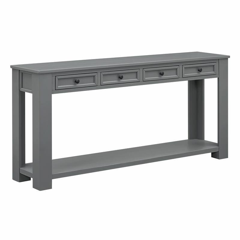 63'' Console Table with Storage Drawers and Bottom Shelf