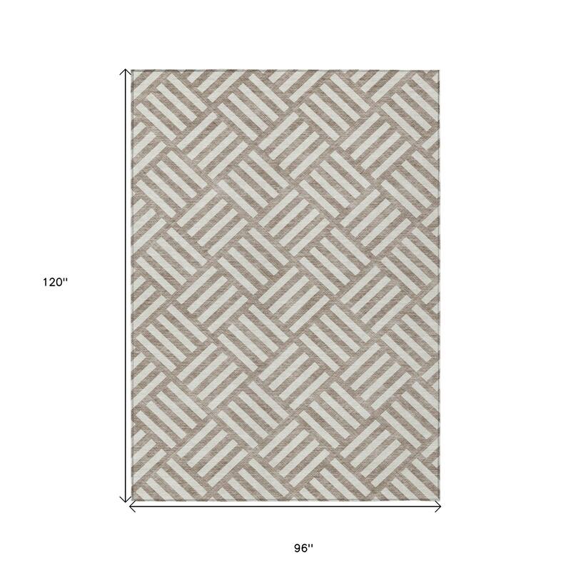 HomeRoots Geometric Transitional Rectangle Outdoor Rug