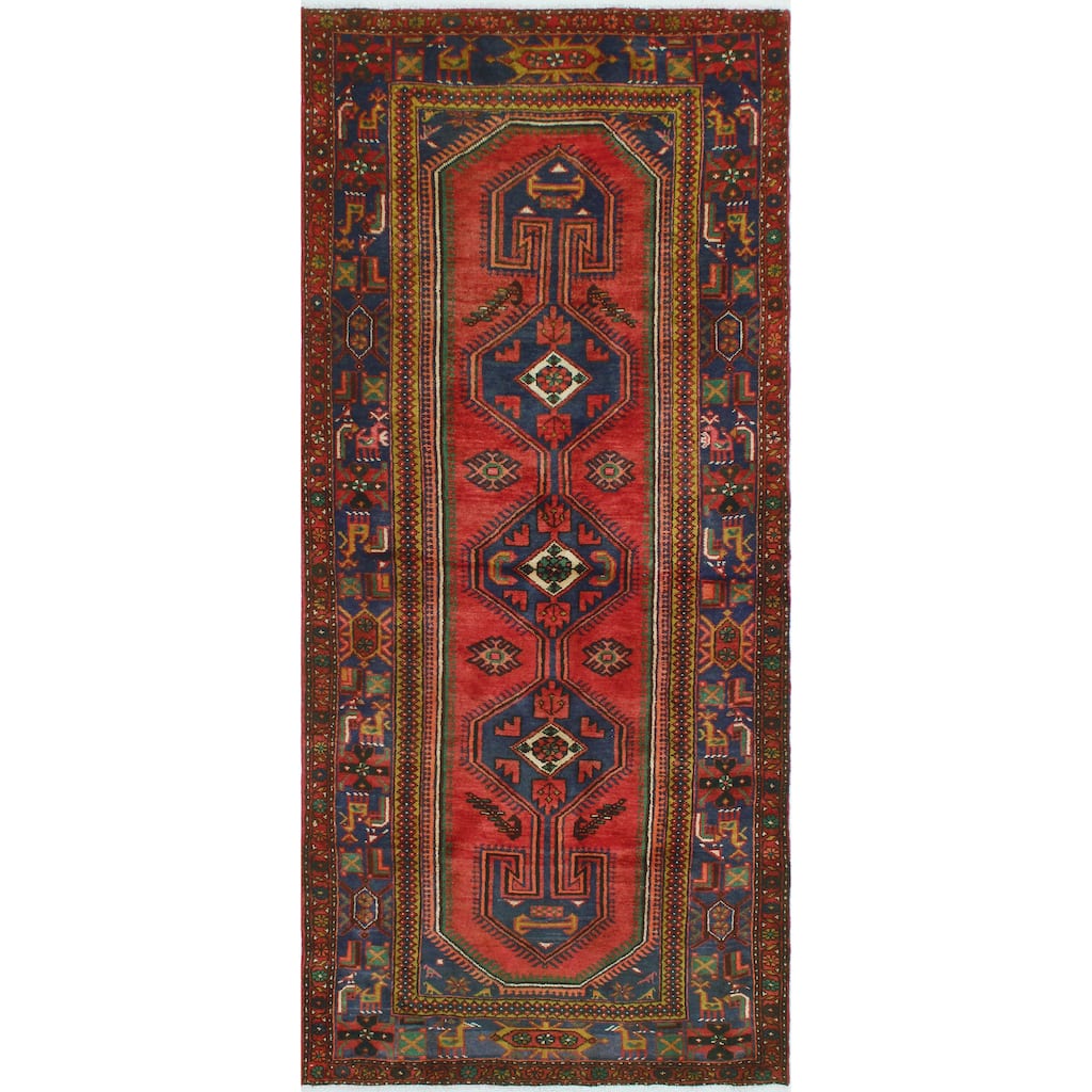 Noori Rug Fine Vintage Distressed Togjan Rust/Navy Runner - 4'4" x 9'7"