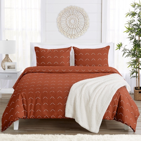 Sweet Jojo Designs Rust Arrow 4 Piece Twin Comforter Set in Orange