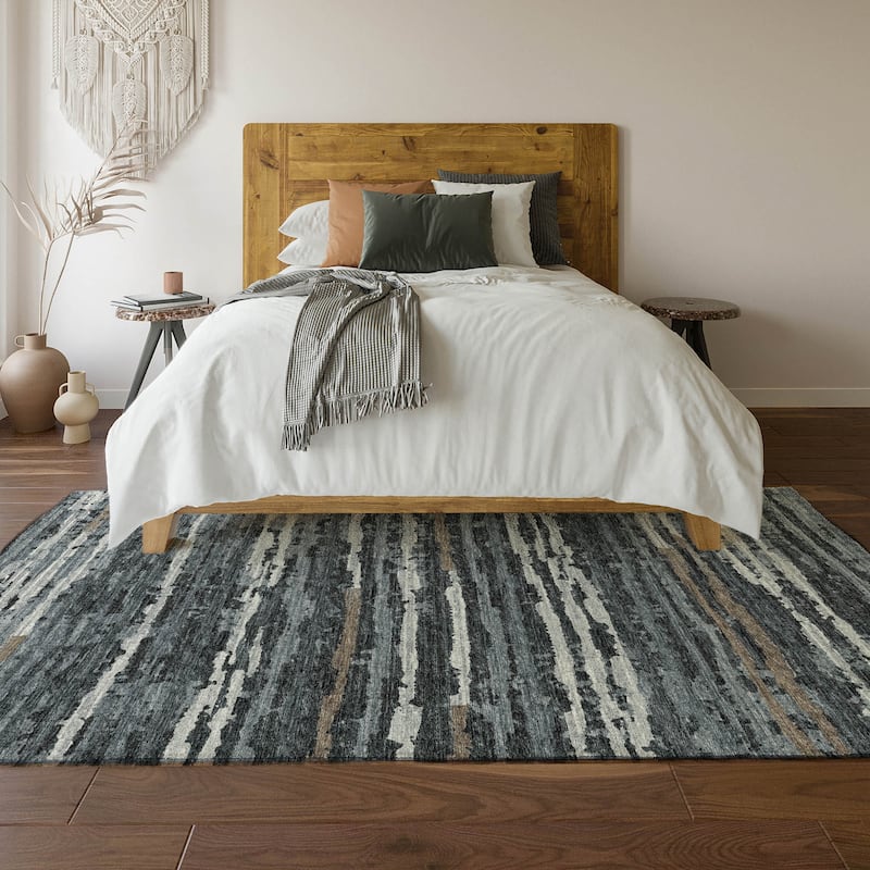 Premium Washable Super Soft Modern Ombre Stripes Mayfield Rug