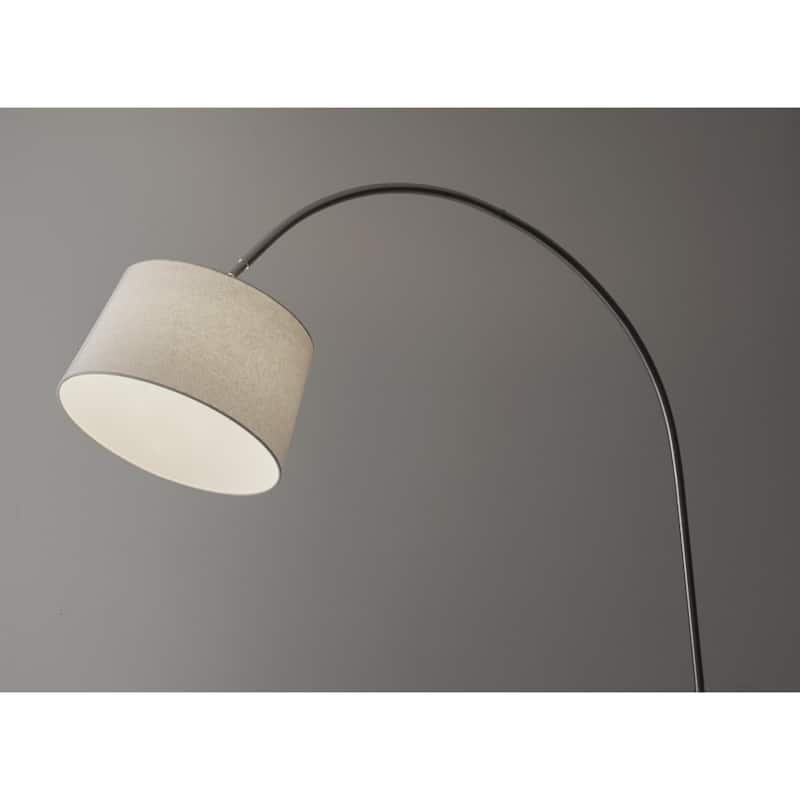 83"H Extra Tall Floor Lamp with Burlap Shade and Foot Switch Plug-In Metal Light for Living Room - 83”H x 12.5”W x 60”D
