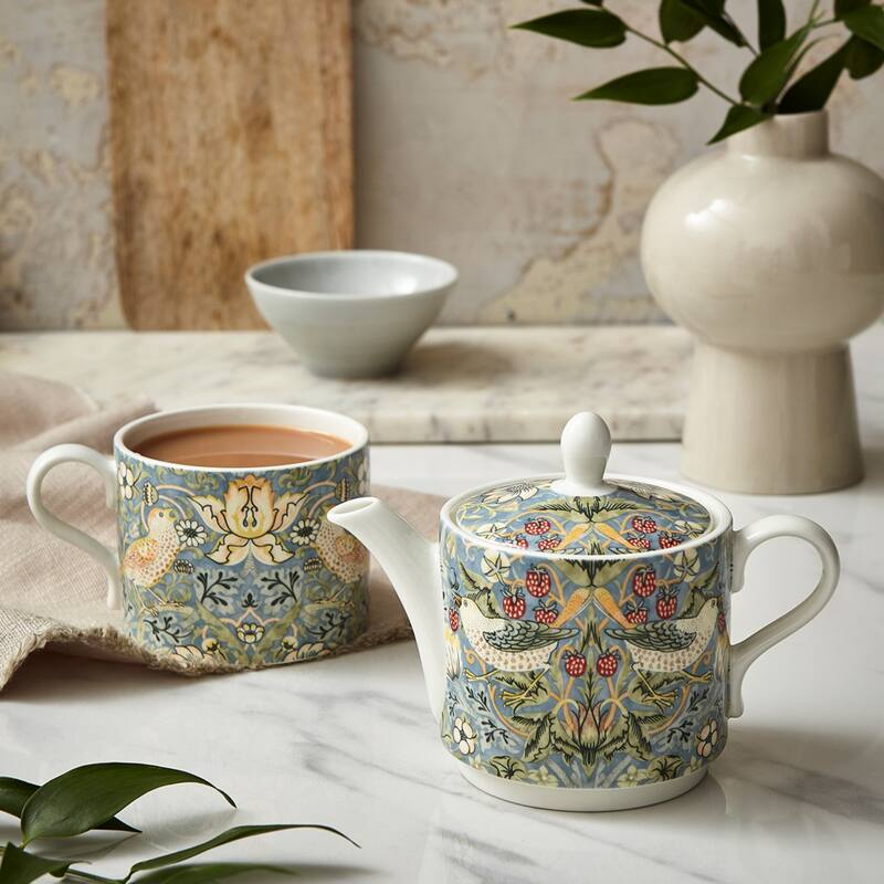 Spode Morris and Co Strawberry Thief Tea Set for One - 10 Oz.