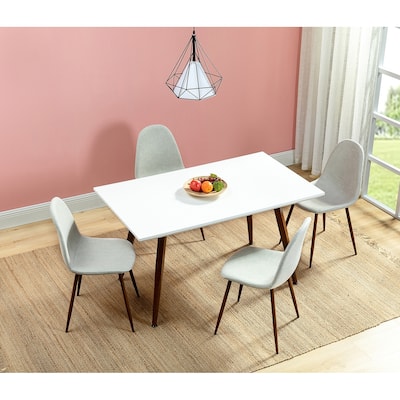 HULALA HOME 5 Pcs Dining Set,with Rectangle Table and Chairs