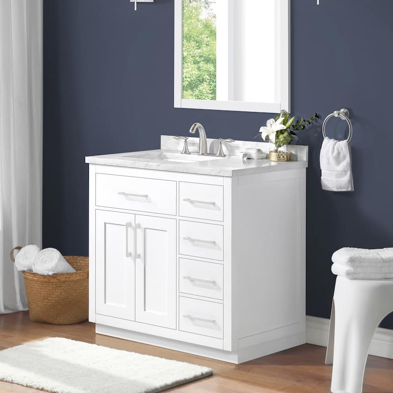Athea Bathroom Vanity with White Engineered Marble Top