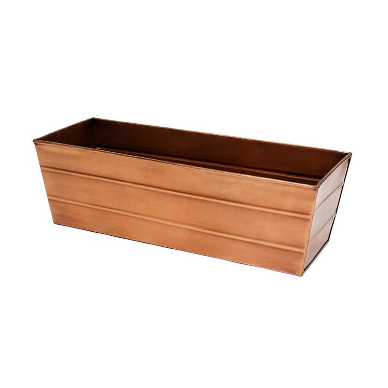 Achla Designs Medium Galvanized Steel Flower Box Planter, 24 Inch Wide