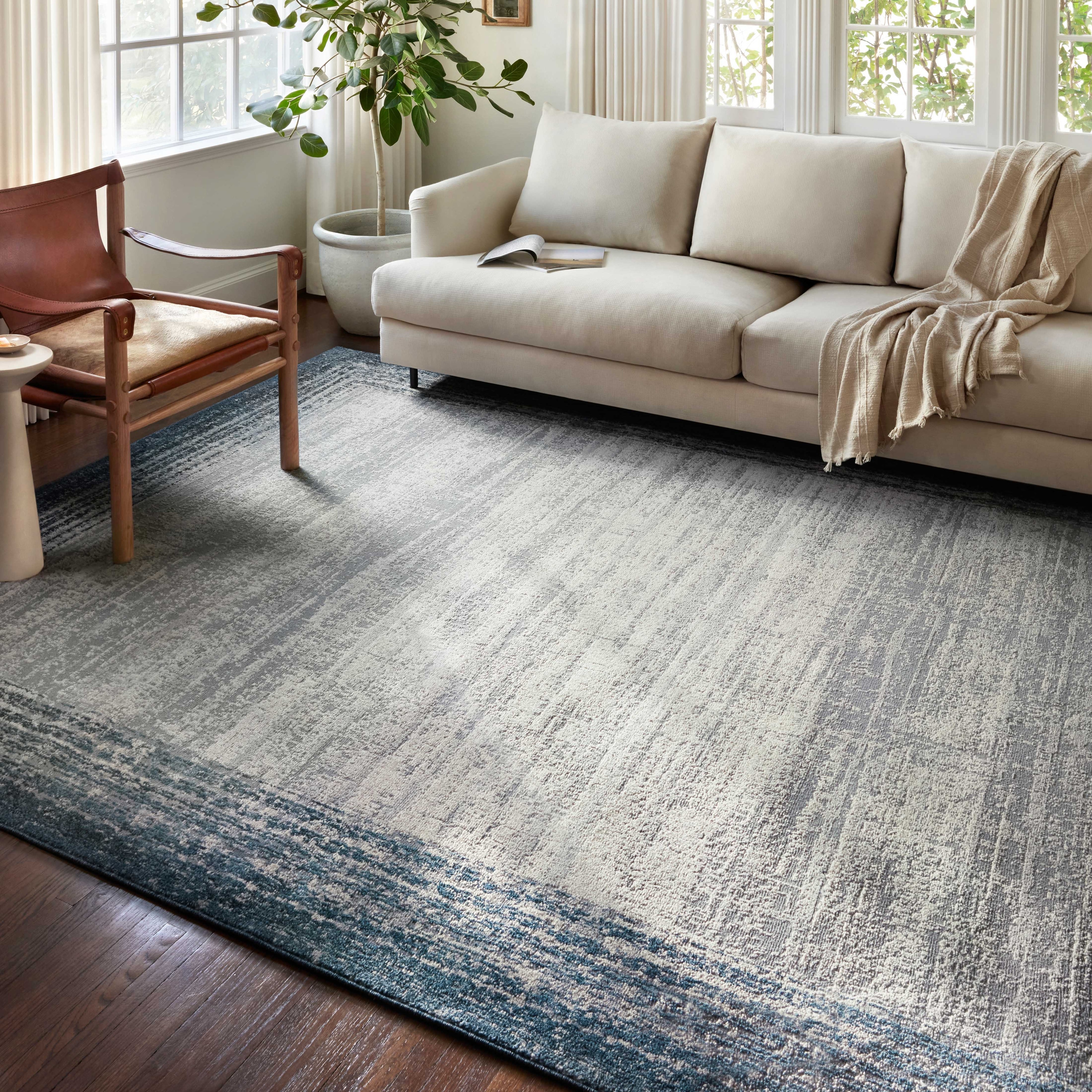 Alexander Home Grant Modern Abstract Border Area Rug - On Sale
