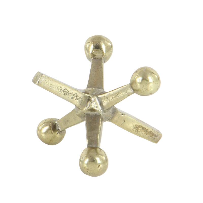 Aluminum Metal Jack Decorative Sculpture - Set of 2 Gold or Silver - Roche River Decor