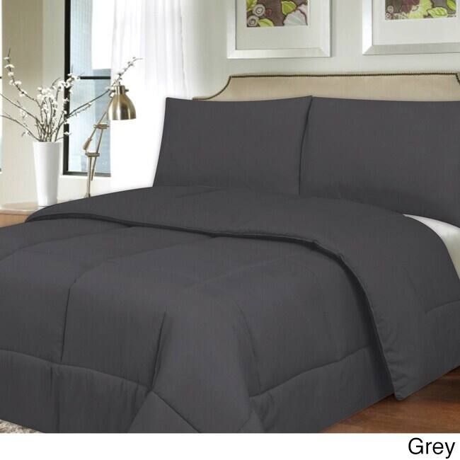 Plush Solid Color Box Stitch Down Alternative Comforter