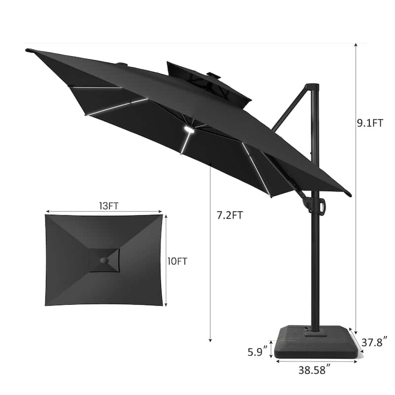 16 rib patio umbrella TheLAShop 13ft 8-Rib Patio Market Umbrella Replacement Canopy