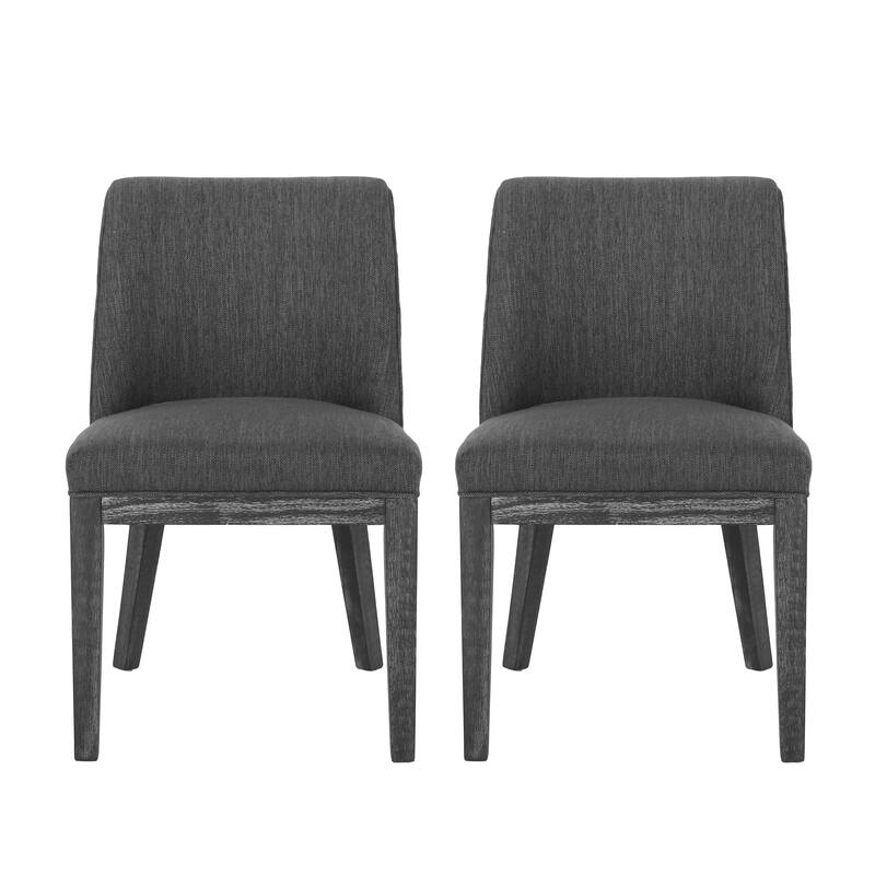 Charcoal Set of 2 Dining Chair Reception Chair with Wood Legs, Charming Armless Chair Side Chair Kitchen Chair