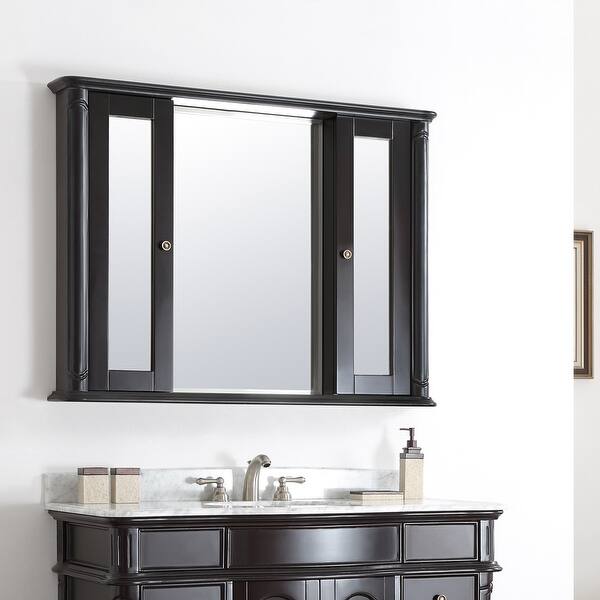 Shop Messina 48 Medicine Cabinet Framed Wall Mirror In Espresso 48 Inches Overstock 31409989