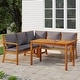preview thumbnail 15 of 83, vidaXL 4/5/6/7/9/11 Piece Patio Dining Set with Cushions Solid Wood Acacia Brown/Dark gray 4 Piece