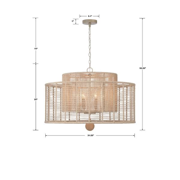Jayna 8 Light Burnished Silver Chandelier - 31.25"W x 22"H