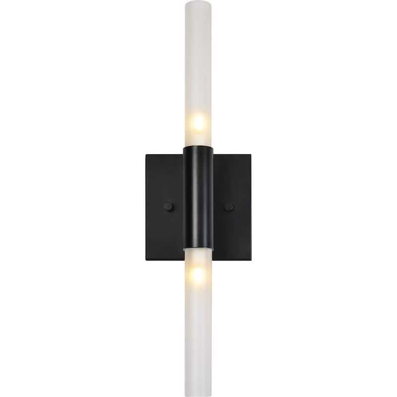 Industrial Style Wall Sconce with Tubular Shade - 7.75" - Black and White
