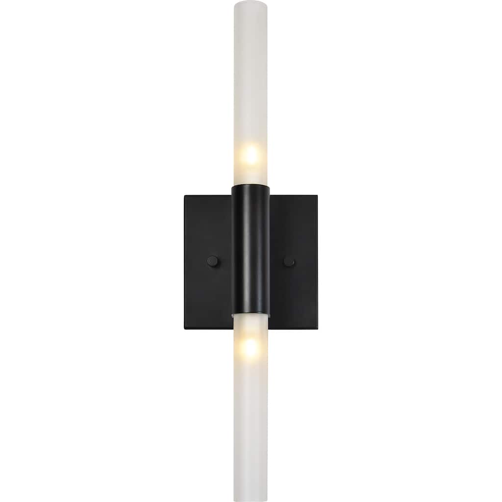 Industrial Style Wall Sconce with Tubular Shade - 7.75" - Black and White