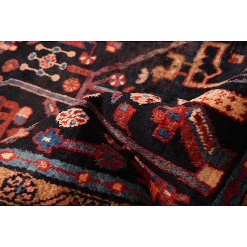 ECARPETGALLERY Hand-knotted Anatolian Vintage Dark Navy Wool Rug - 5'2 x 8'11