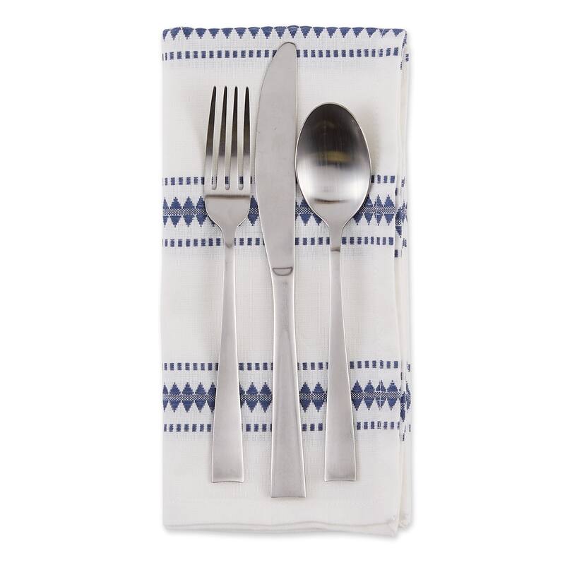 DII French Blue Zig Dobby Stripe Napkin (Set of 6)