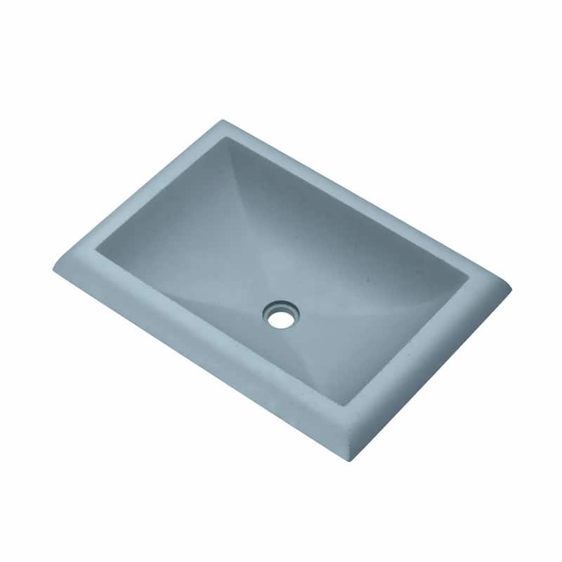 Montecito NativeStone and Concrete Drop-in Bathroom Sink - 21.5" x 15.5" x 5.25" - Ocean