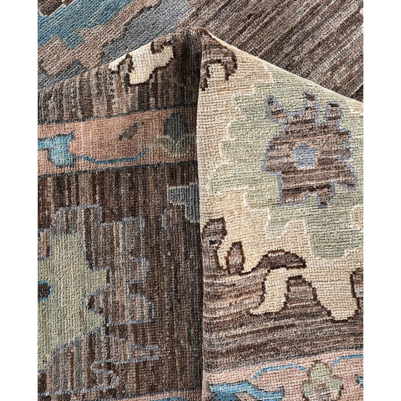 Oushak One-of-a-Kind Hand-Knotted Area Rug - Brown - 9' 11" x 13' 8"