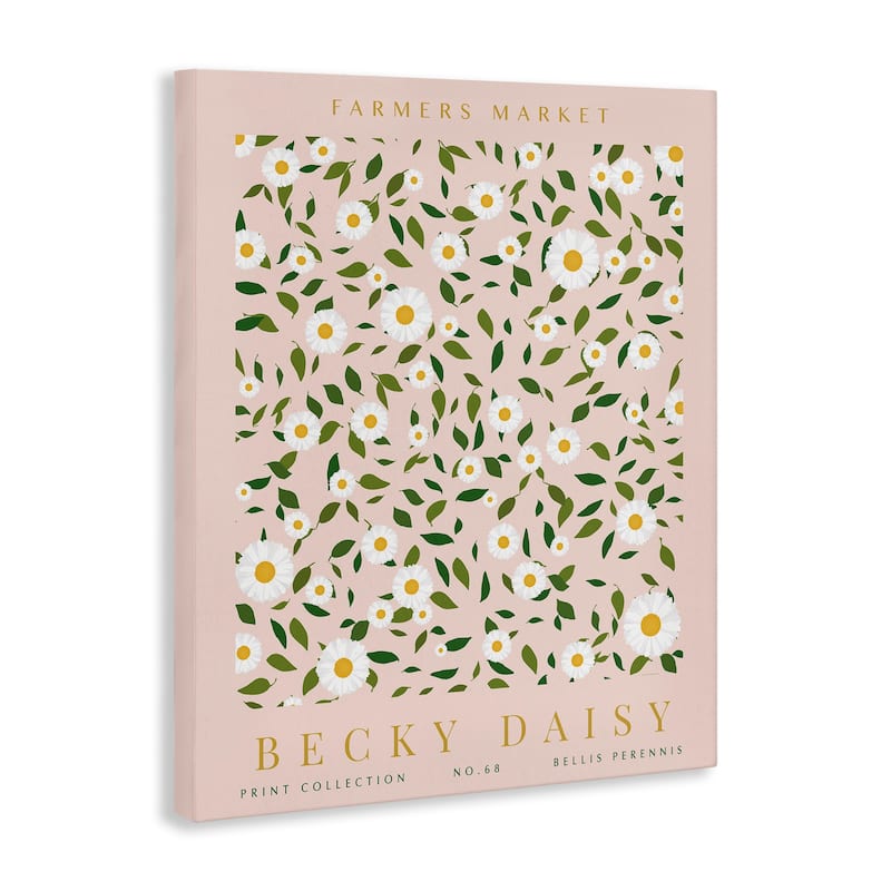 Stupell Minimal Pastel Daisies Canvas Wall Art Design By Kamdon Kreations