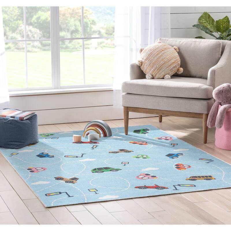 Well Woven Kids Rugs Traffic Modern Machine Washable Area Rug