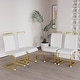 preview thumbnail 8 of 18, 2 Piece Dining Chairs Set,Modern Fashion Kitchen Vanity Patio Club Guest Office Chair,Plating Golden Metal Legs