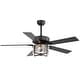 preview thumbnail 29 of 56, 52" Reversible 5-Blade Caged Ceiling Fan with Light and Remote