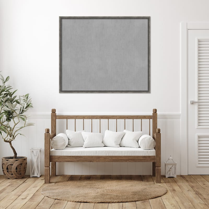 Amanti Art Burnished Concrete Narrow Framed Magnetic Board
