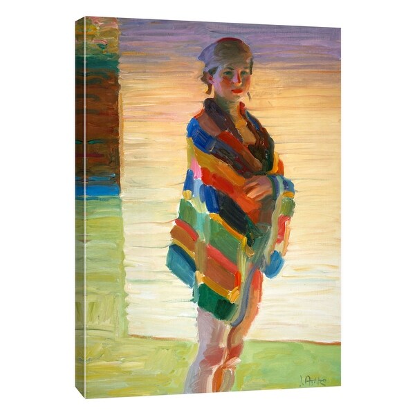 PTM Images 9-105162 PTM Canvas Collection 10" x 8" - "Beach Towel" Giclee Women Art Print on Canvas