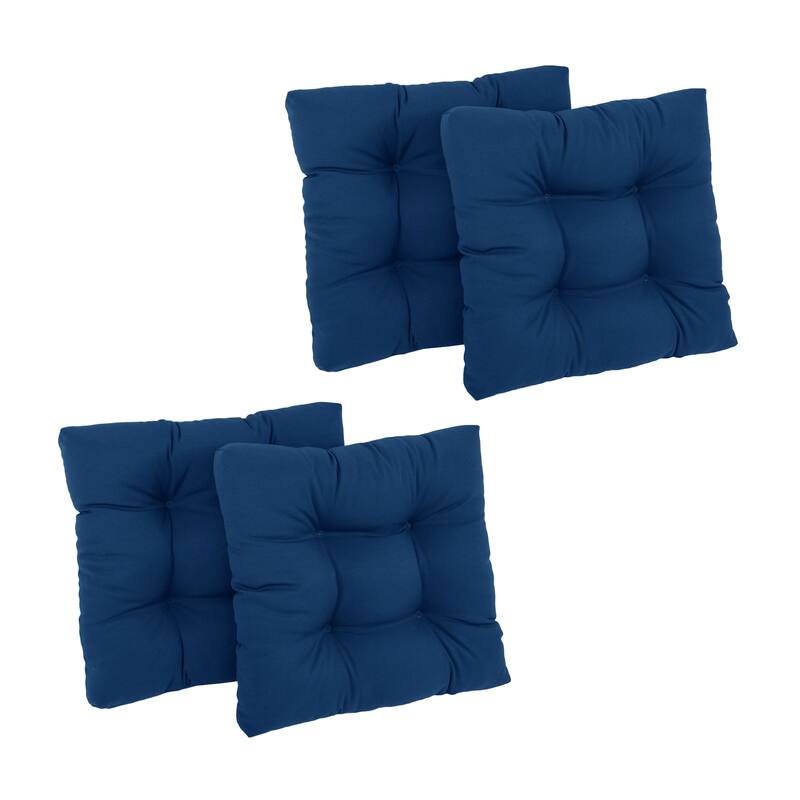 19-inch Twill Square Chair Cushion (Set of 1, 2, or 4) - 19" x 19" - Set of 4 - Royal Blue