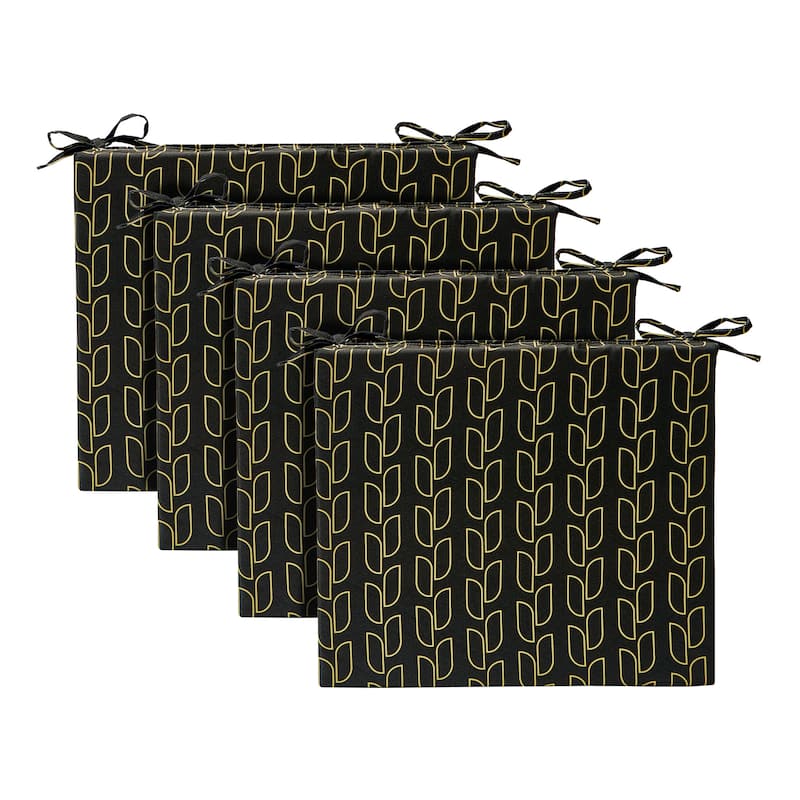 Set of 4 Waterproof Outdoor Chair Cushions with Ties for Patio Furniture