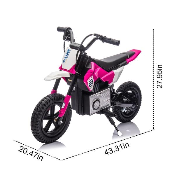 dimension image slide 3 of 4, High-Speed 24V Electric Motorcycle for Kids, LED Lights, Music, and Rear Shock Absorber