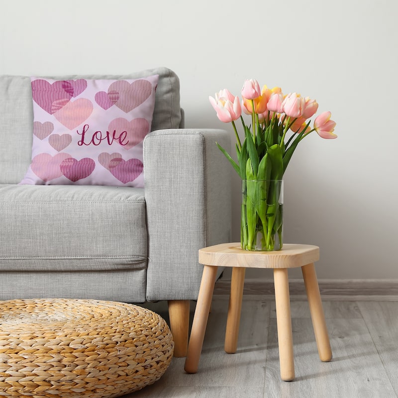 Colliding Hearts Valentines Day Accent Pillow